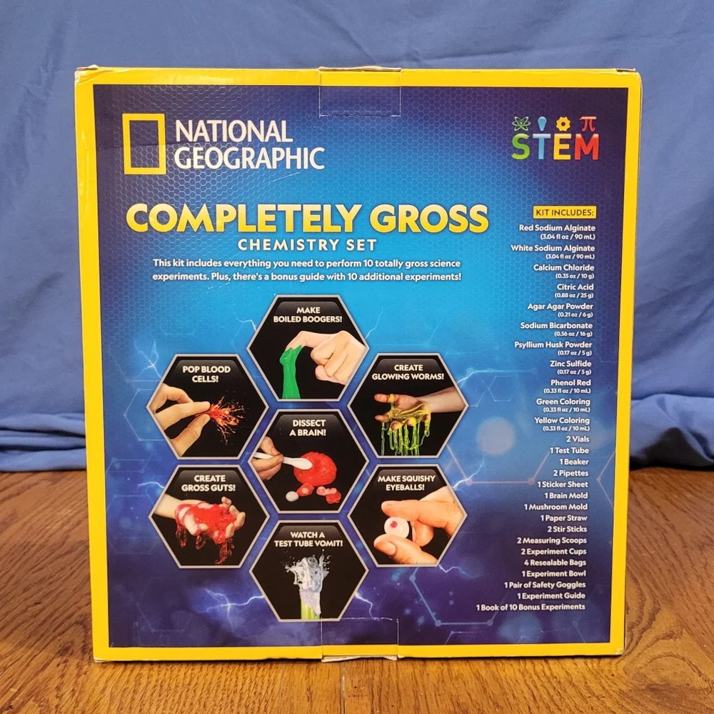 NEW National Geographic STEM Completely Gross Chemistry Set